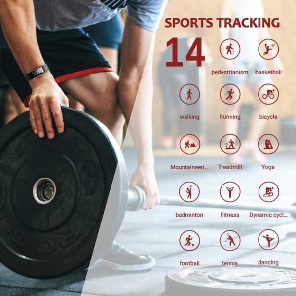 Connected Watch Armband- Activity Tracker- Sport Watch- IP67 Smartwatch Fitness Tracker Stegräknare Walk Calorie Sleep