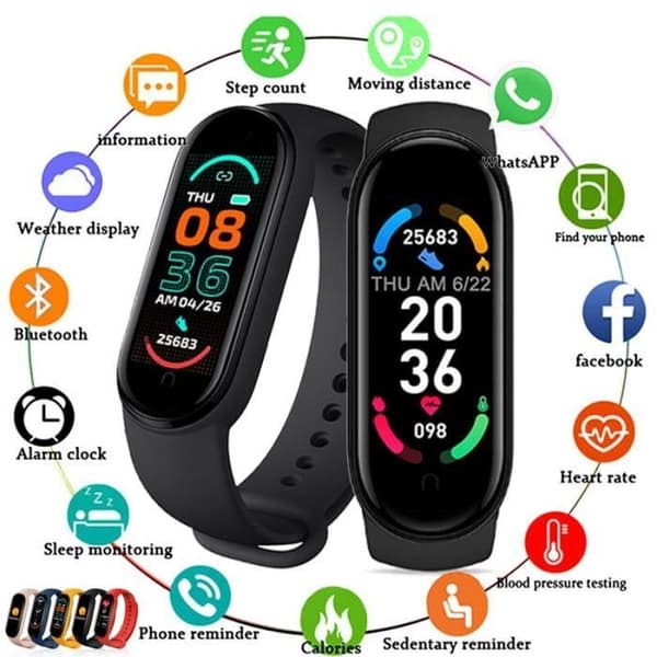 M6 Smartwatch, Fitness Tracker, Pulsmätare, Stegräknare, för Xiaomi 05 Only Strap -WGHY8927