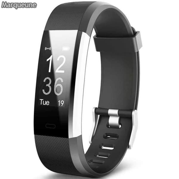 Connected Watch Smartwatch Marqueune Vattentät IP68 stegräknare för iPhone Samsung Huawei Smartphone Kvinna Man Svart l29001