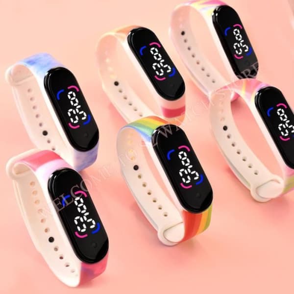 BLUETOOTH WATCH-SMART WATCH ,M6B--Rainbow Watches for Kids Pojkar Creative Watch Vattentät Mjuk Silikon BH