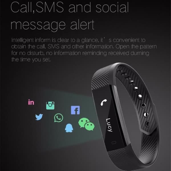 ELENXS® ID115 Bluetooth Armband Connected Watch 0,86 tum OLED-skärm Smartwatch för iPhone Android Blå