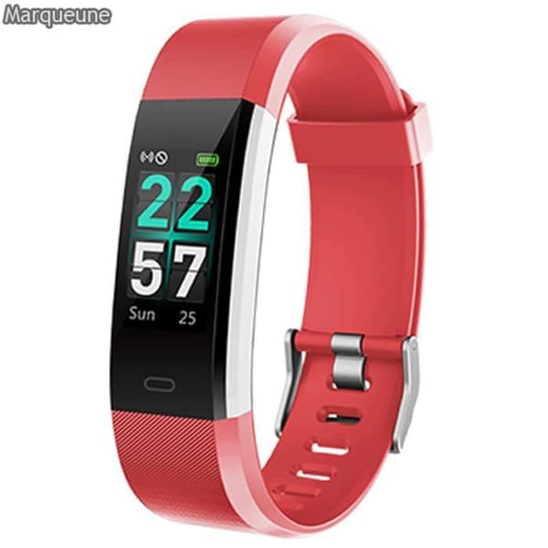 Connected Watch Smartwatch Marqueune Vattentät IP68 Stegräknare för iPhone Samsung Huawei Smartphone Dam Herr Röd