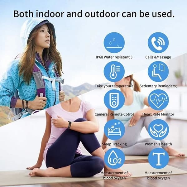 Connected Watch Body Temperatur IP68 Vattentät Connected Armband Cardio Smartwatch Kvinna Man Sport Watch