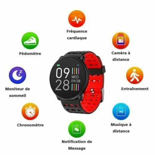 Ansluten Klocka IOS Android Sport Stegräknare Pulsmätare Sömn SMS