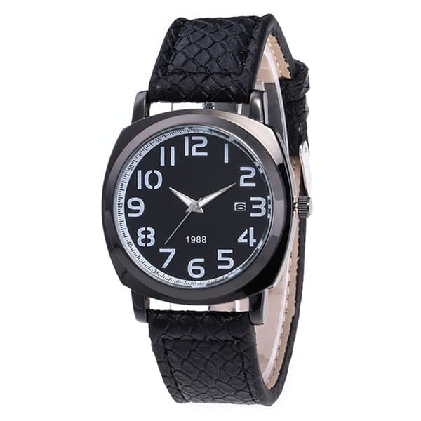 Herrklocka Evolve Grå Metallic + Läderarmband - Flera färger Svart
