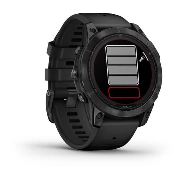 GARMIN - Fenix 7 Pro Solar Edition - Högpresterande smartklocka - Stål, Grå med svart rem