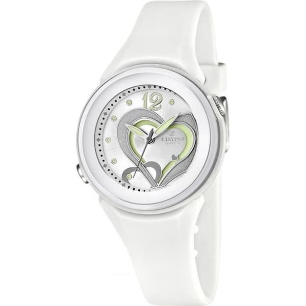 Vit Calypso Watch K5576-1 för barnflickor - Calypso - Klocka - Hartsarmband - Ljusfunktion