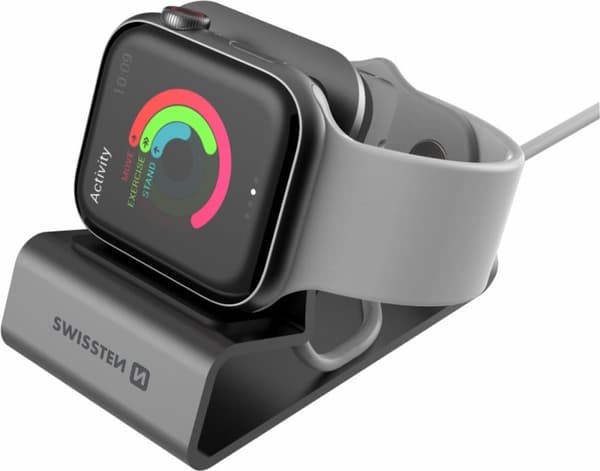 Swissten Aluminium stander - Velegnet til Apple Watch - Grå