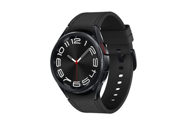 Samsung Galaxy Watch6 Classic - 43 mm - rannekellolla varustettu älykello - hybridi ekonahka - musta - hihnan koko: S/M - näyttö 3,33 cm (1,3") - 16 G