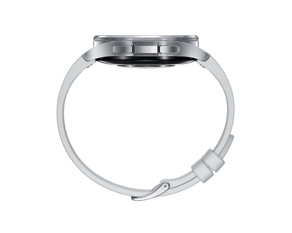 Samsung Galaxy Watch6 Classic - 47 mm - rannekellolla varustettu älykello - hybridi ekonahka - hopea - hihnan koko: M/L - näyttö 3,73 cm (1,5") - 16 G