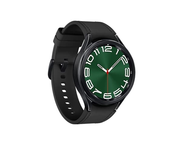 Samsung Galaxy Watch6 Classic - 47 mm - smartwatch med rem - hybrid øko-læder - sort - remstørrelse: M/L - skærm 3,73 cm (1,5") - 16 GB - NFC, Wi-Fi,