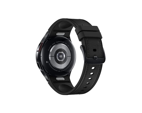 Samsung Galaxy Watch6 Classic - 43 mm - rannekellolla varustettu älykello - hybridi ekonahka - musta - hihnan koko: S/M - näyttö 3,33 cm (1,3") - 16 G
