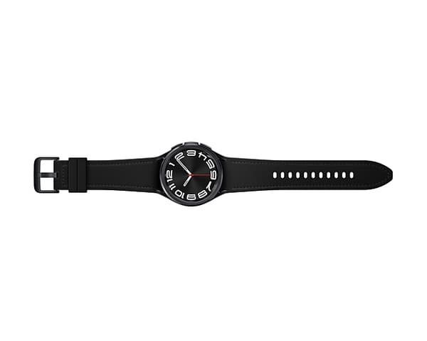 Samsung Galaxy Watch6 Classic - 43 mm - rannekellolla varustettu älykello - hybridi ekonahka - musta - hihnan koko: S/M - näyttö 3,33 cm (1,3") - 16 G