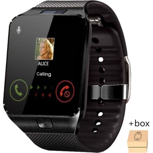 dz09 svart - Smart klocka med Q18-kamera, Bluetooth, SIM-TF-kortplats, d20-DZ09, för apple