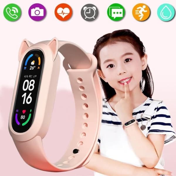 Svart M7 Sports Smart Watch för barn, IP67 Vattentät Smart Watch för pojkar och flickor, h