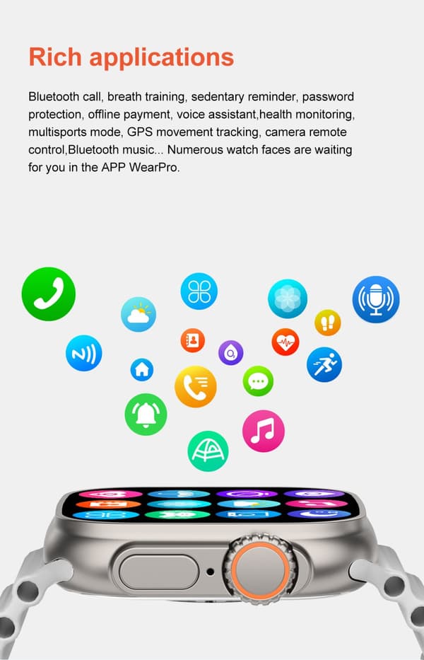 INF Smart klocka med puls, sömnmonitor, sportlägen, IP68