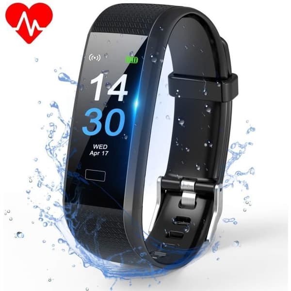 Connected Watch Connected Armband Stegräknare Smartwatch Cardio Herr Dam Vattentät IP68 Multifunktionell sportklocka för Android