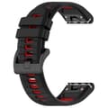 Miniatyrbilde 1 av 3: Silikonarmbånd til Garmin Fenix 7X / Fenix 7X Pro 26mm - Sort/Rød