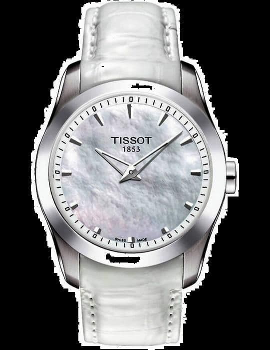 Klocka - Tissot - T-Trend Couturier Secret Date - Vitt läder - Digital - Quartz