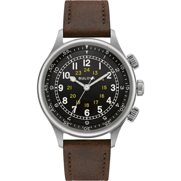 BULOVA - Herrklocka - Kvarts - Analog - Brunt läderband - 96A245