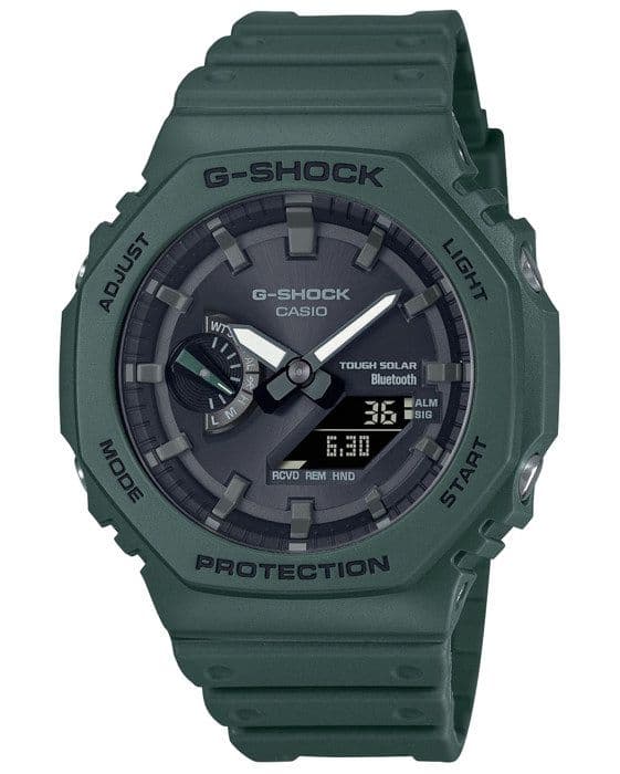 Klocka - Casio - GA-B2100-3AER - Analog/Digital - Grön plastrem - 20 bar