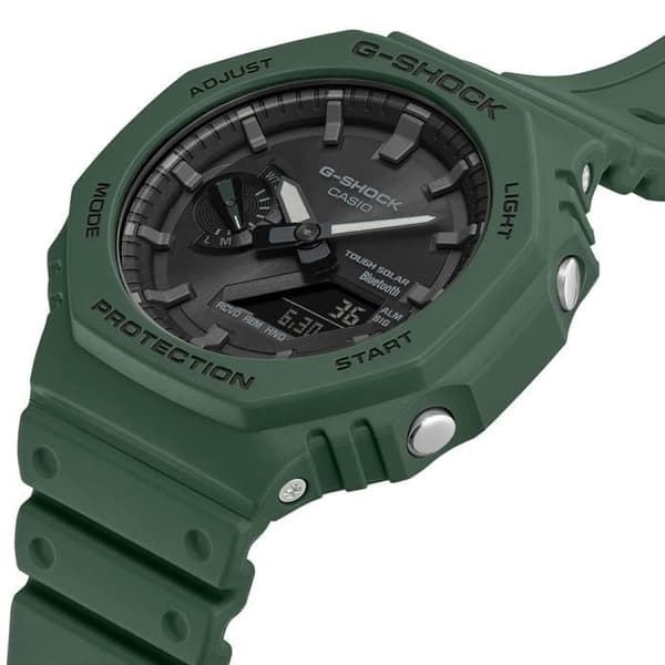 Klocka - Casio - GA-B2100-3AER - Analog/Digital - Grön plastrem - 20 bar