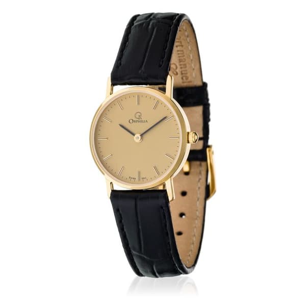ORPHELIA GOLD WATCHES - Analog Quartz Läderklocka för kvinnor - MON-7067