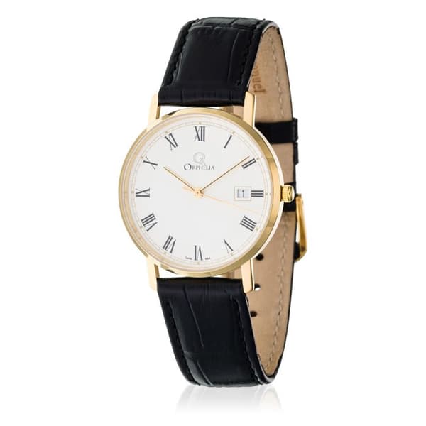 ORPHELIA GOLD WATCHES - Analog klocka för män med kvartsurverk i läder - MON-7066