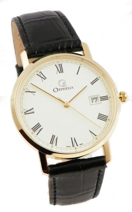 ORPHELIA GOLD WATCHES - Analog klocka för män med kvartsurverk i läder - MON-7066