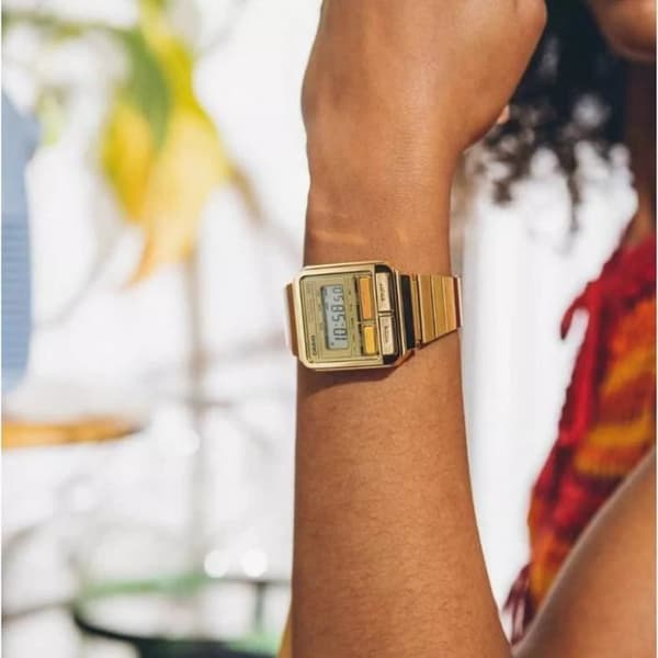 Casio Watch - Dam - A120WEG-9AEF - Guld rostfritt stål - Vattentålig 3 Atm - Kvarts - Digital