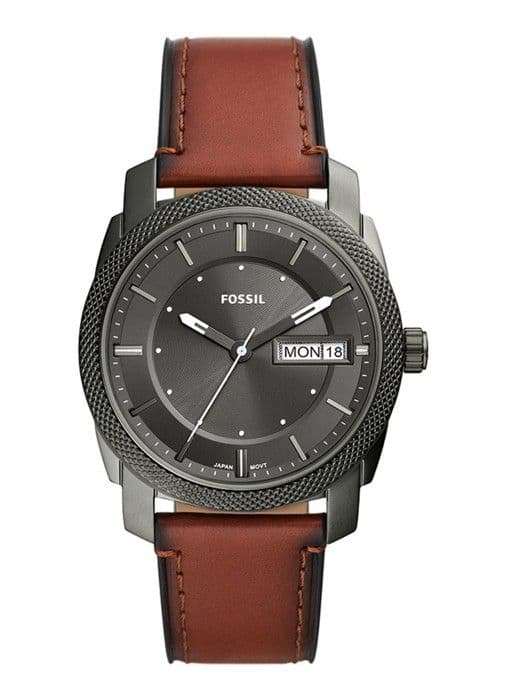 Klocka - FOSSIL - MASKIN - Brunt läder - Analog - Herr