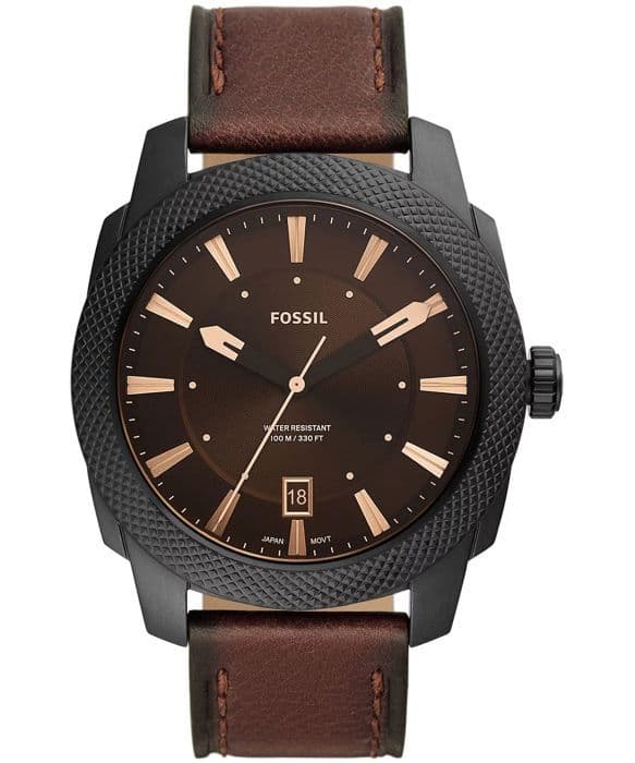 Fossil herrklocka - FS5972 - Brunt läder - Vattentät 10 Atm