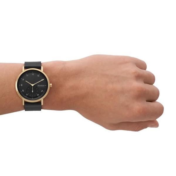 Herrur SKAGEN SKW6896 - Svart läder - Vattentålig 3 Atm - Diameter 44mm - Vikt 65g