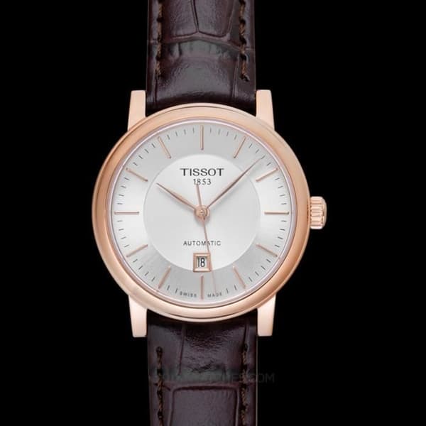 Damklocka - Tissot - T-Classic T122.207.36.031.00 - Automatisk - Läder - Silver