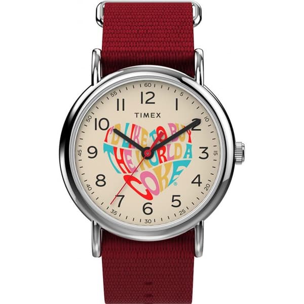 Timex – Unisexklocka – Quartz – Analog – Röd tygrem – TW2V29900