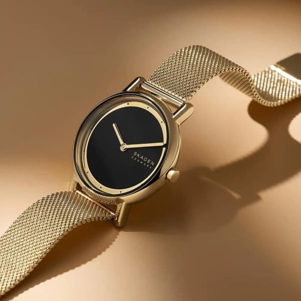 Montre Skagen - Kvinnor - SKW3111 - Guld Rostfritt stål - 30 mm - Svart - 5 bar
