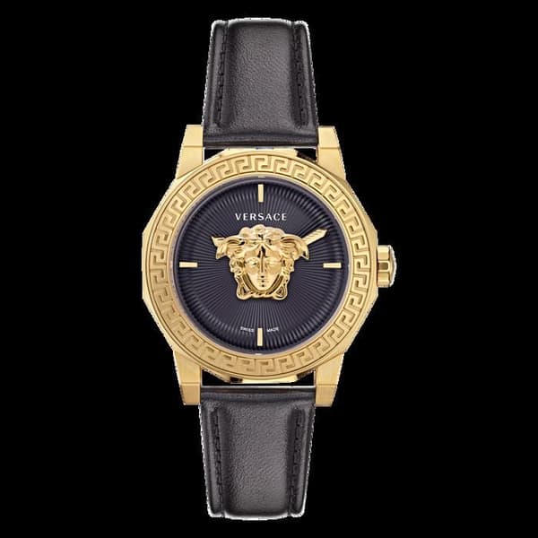 Versace Watch - Dam - VE7B00223 - Svart läder - Vattentät 5 Atm