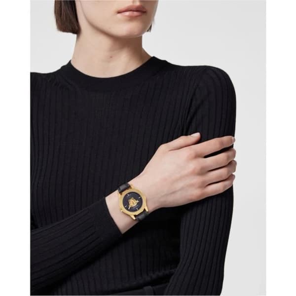 Versace Watch - Dam - VE7B00223 - Svart läder - Vattentät 5 Atm