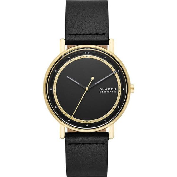 Skagen Watch - Herr - SKW6897 - Svart Läder - 40mm - 7mm - Guld - Svart