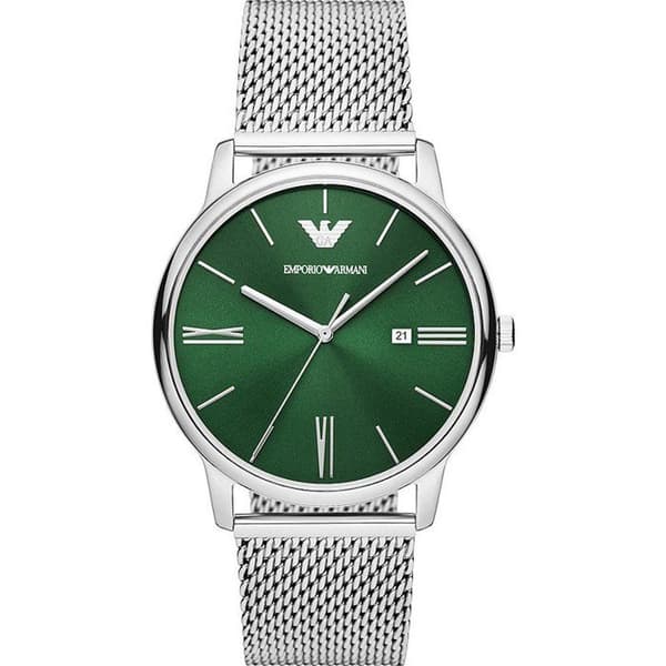 Emporio Armani herrklocka AR11578 - Silver Rostfritt stål - 42mm - Grön - Stålarmband - 5 bar - 83g