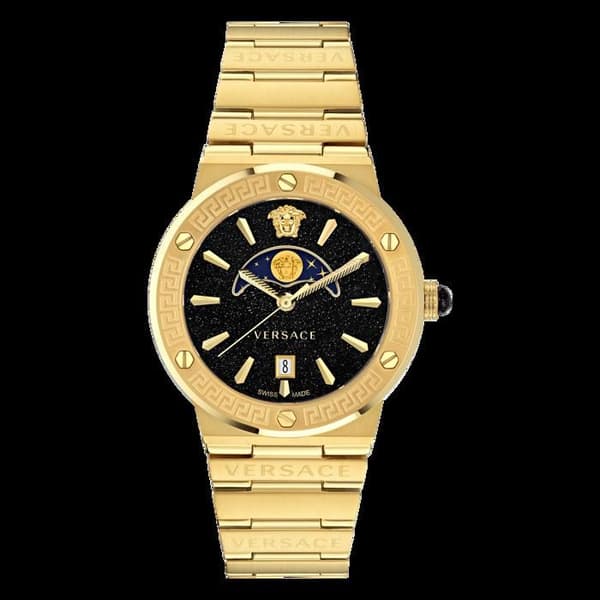 Versace Watch - Dam - VE7G00323 - Guld Rostfritt stål - 38 mm - Svart - 5 bar
