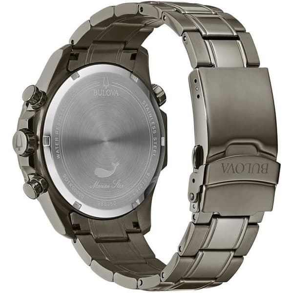 BULOVA - Herrklocka - Kvarts - Kronograf - Grått armband i rostfritt stål - 98B350
