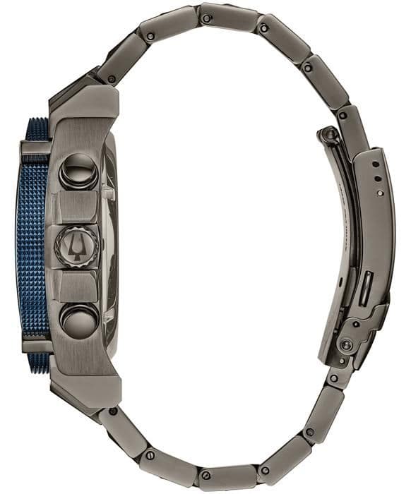 Bulova - Herrklocka - Kvarts - Kronograf - Grått armband i rostfritt stål - 98B343