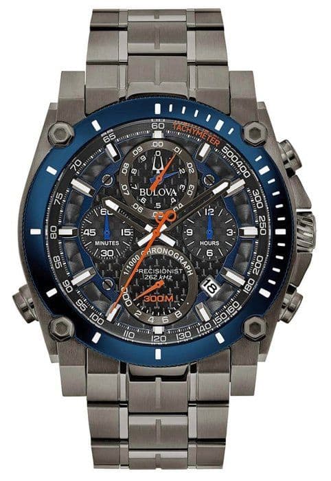 Bulova - Herrklocka - Kvarts - Kronograf - Grått armband i rostfritt stål - 98B343