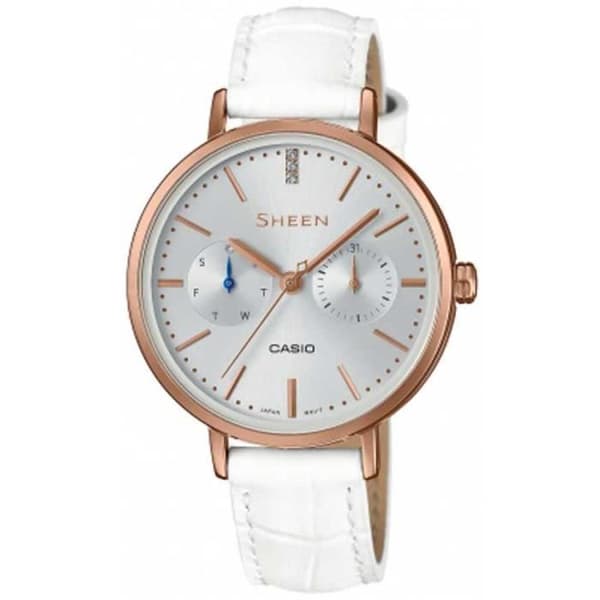 Klocka - Casio - SHE-3054PGL-7AUER - Vit - Dam - Kvarts - Chic
