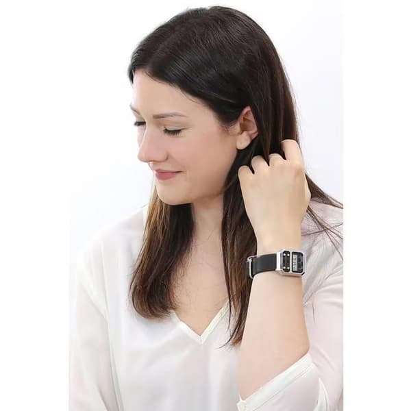 Unisexklocka - CASIO - A100WEL-1AEF - Kvarts - Digital - Svart läderband