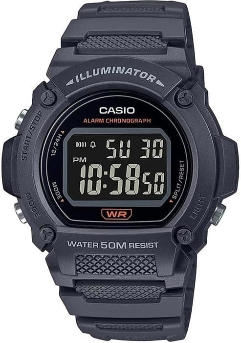 Klocka - Casio - W-219H-8BVEF - Kvarts - Digital - Svart plast