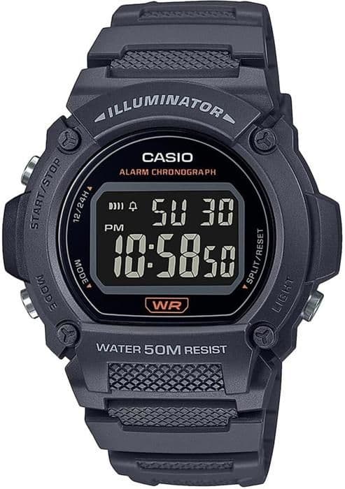 Klocka - Casio - W-219H-8BVEF - Kvarts - Digital - Svart plast