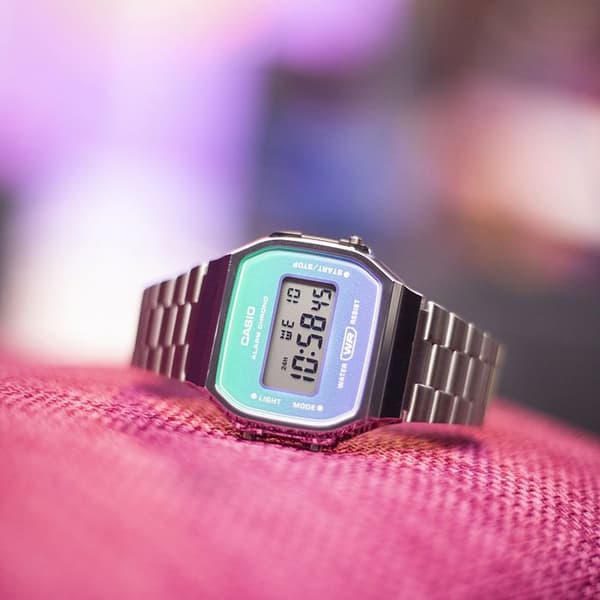 Casio Watch - Unisex - A168WER-2AEF - Rostfritt stål - Silver - Blå