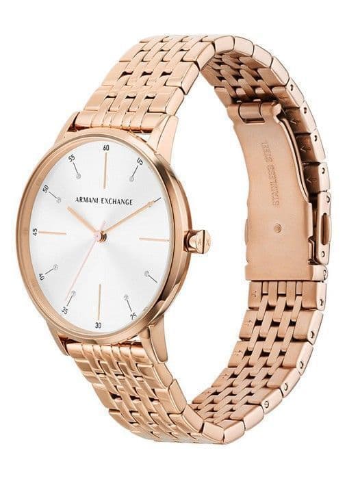 Armani Exchange Damklocka - AX7145SET i rostfritt stål Ip-rosé